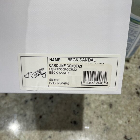 NIB - Caroline Constas Beck Sandal - Size 11 41 - Blue Gingham Slingback - Picture 5 of 6